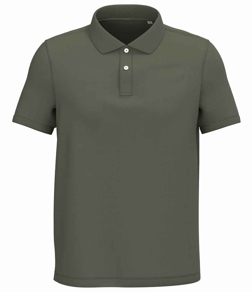 Native Spirit Piqué Polo Shirt in Organic Khaki