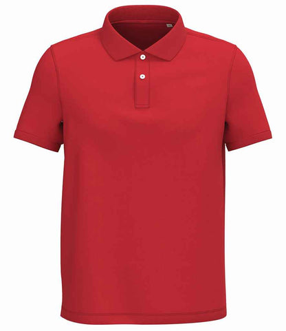 Native Spirit Piqué Polo Shirt in Poppy Red