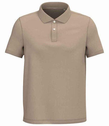 Native Spirit Piqué Polo Shirt in Wet Sand