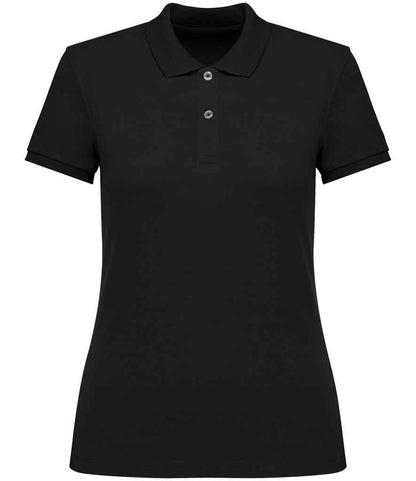 Native Spirit Ladies Piqué Polo Shirt in Black