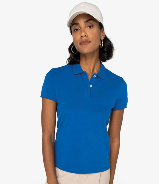 Native Spirit Ladies Piqué Polo Shirt - Blue Sapphire - Model