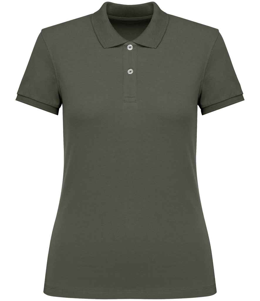 Native Spirit Ladies Piqué Polo Shirt in Organic Khaki