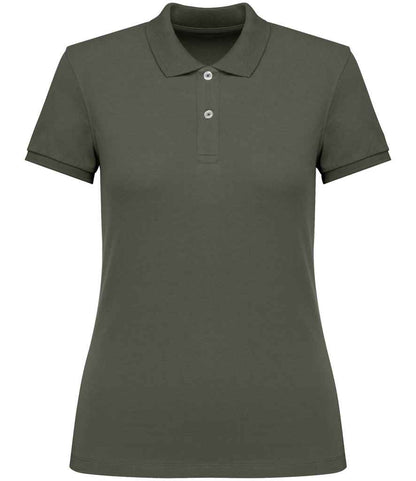 Native Spirit Ladies Piqué Polo Shirt in Organic Khaki