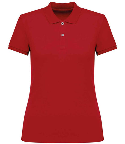 Native Spirit Ladies Piqué Polo Shirt in Poppy Red