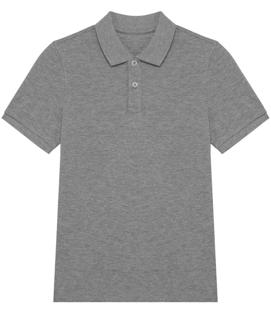 Native Spirit Kids Piqué Polo Shirt in Moon Grey Heather