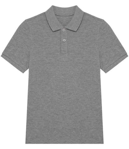 Native Spirit Kids Piqué Polo Shirt in Moon Grey Heather