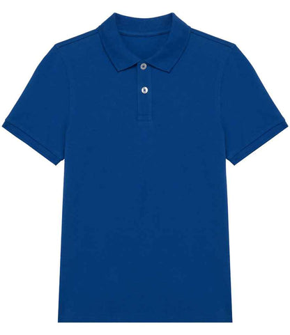 Native Spirit Kids Piqué Polo Shirt in Sea Blue