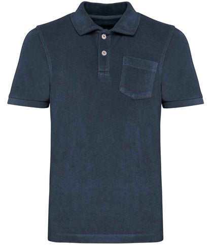 Native Spirit Kids Terry Towel Polo Shirt in Navy