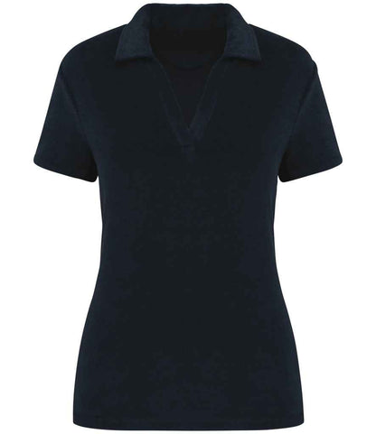 Native Spirit Ladies Terry Towel Polo Shirt in Navy
