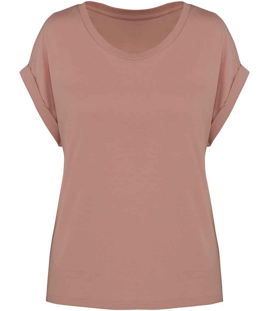 Native Spirit Ladies Roll-Up Sleeve T-Shirt in Petal Rose