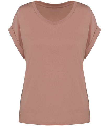 Native Spirit Ladies Roll-Up Sleeve T-Shirt in Petal Rose