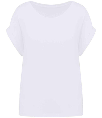 Native Spirit Ladies Roll-Up Sleeve T-Shirt in White