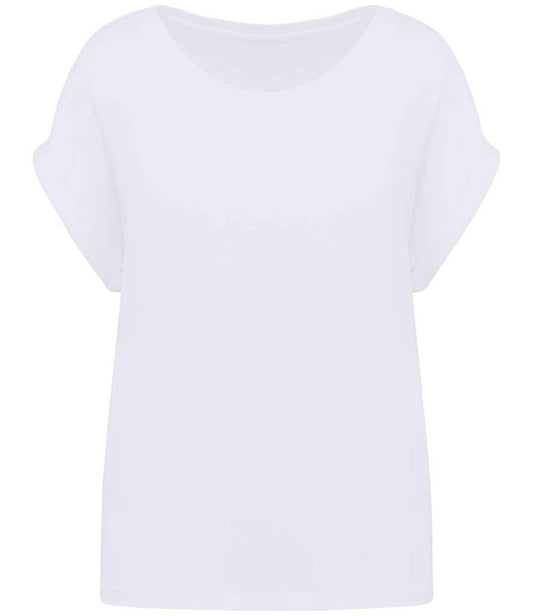 Native Spirit Ladies Roll-Up Sleeve T-Shirt in White