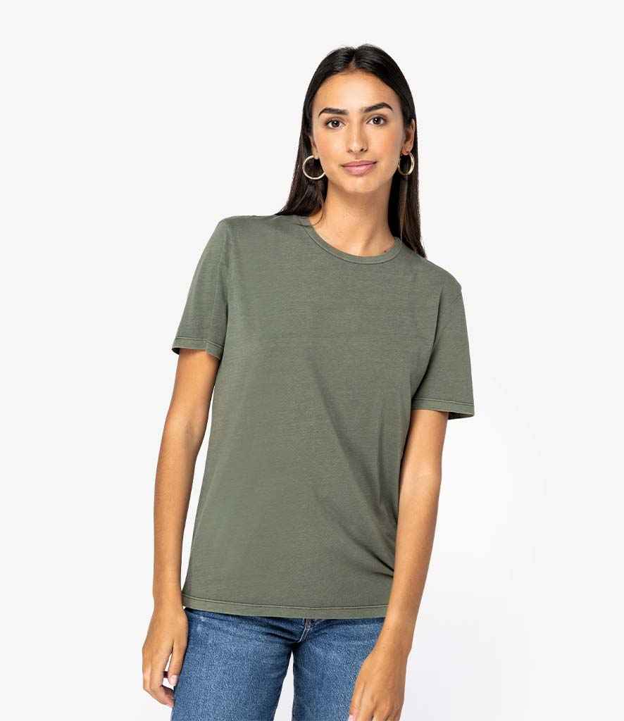 Native Spirit Unisex Faded T-Shirt - Washed Organic Khaki