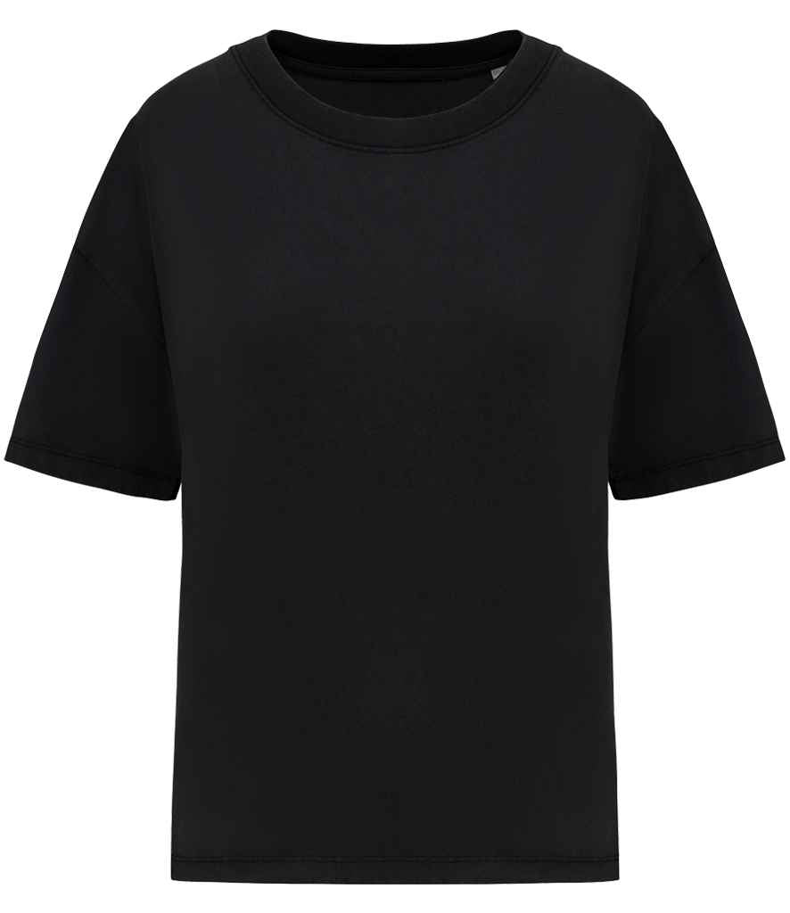 Native Spirit Ladies Oversize Washed Effect T-Shirt in Washed Black