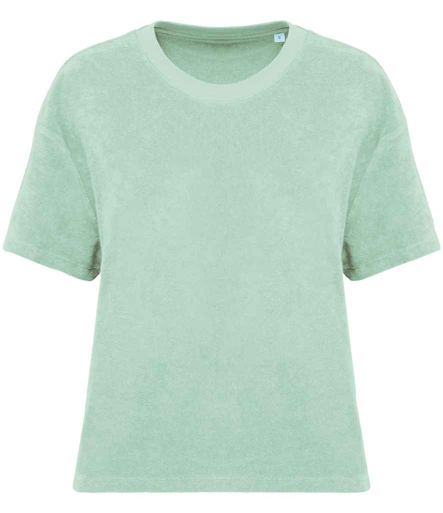 Native Spirit Ladies Terry Towel T-Shirt in Brook Green