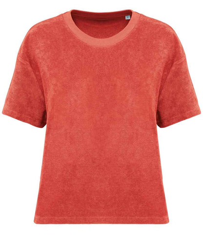 Native Spirit Ladies Terry Towel T-Shirt in Paprika