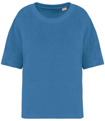 Native Spirit Ladies Terry Towel T-Shirt in Riviera blue