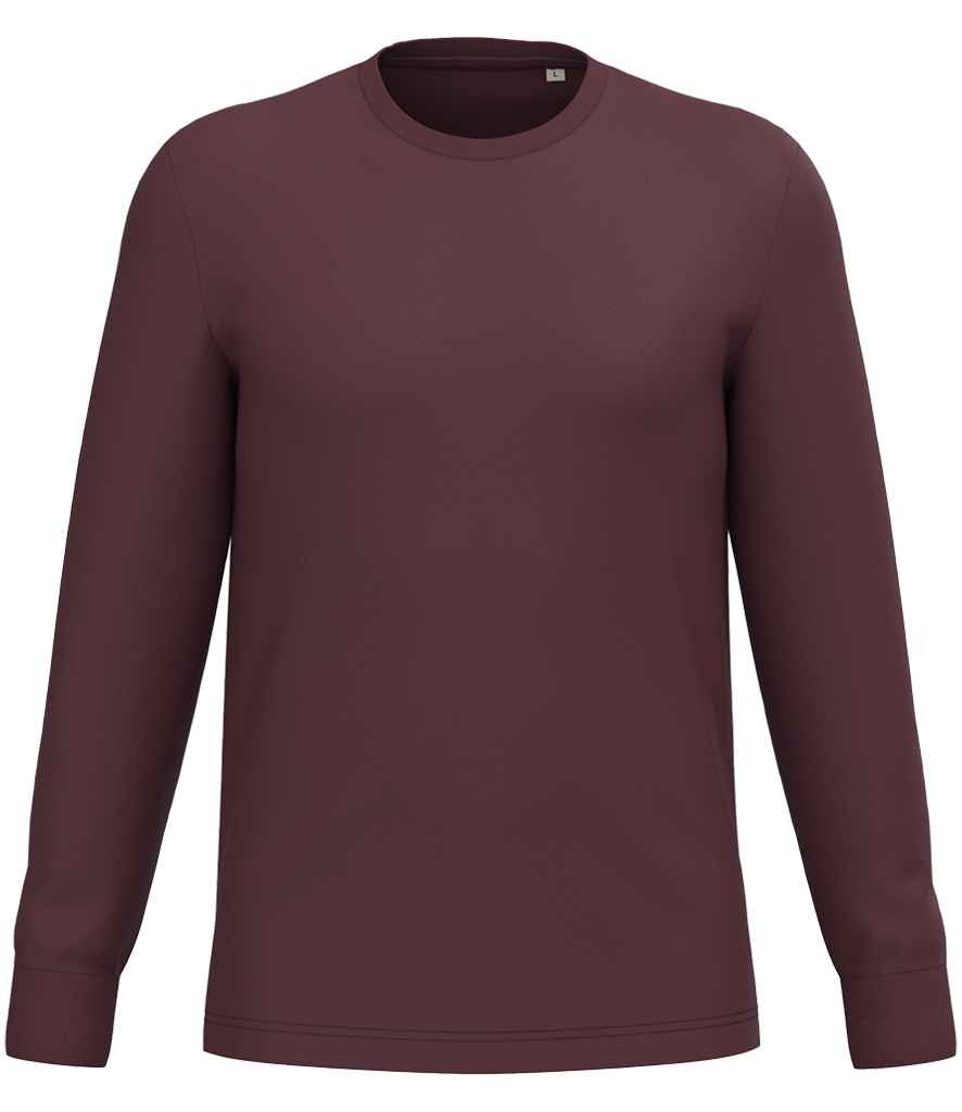 Native Spirit Unisex Crew Neck Long Sleeve T-Shirt in Dark Cherry