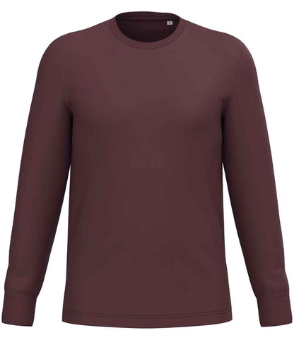 Native Spirit Unisex Crew Neck Long Sleeve T-Shirt in Dark Cherry