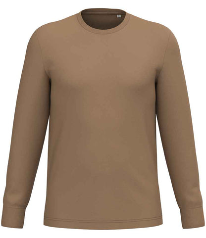 Native Spirit Unisex Crew Neck Long Sleeve T-Shirt in Dark Camel