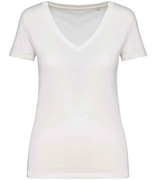 Native Spirit Ladies V Neck T-Shirt in White