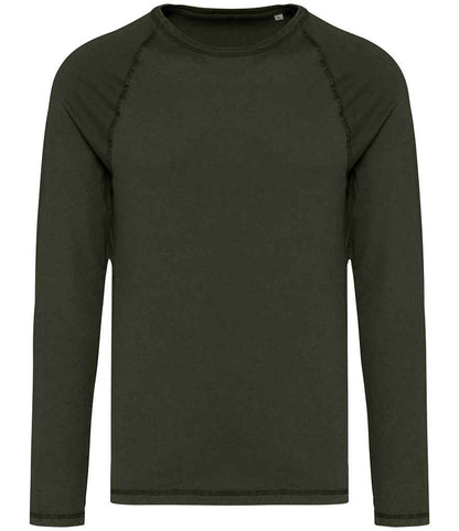 Native Spirit Raglan Long Sleeve Washed T-Shirt in Washed Organic Khaki