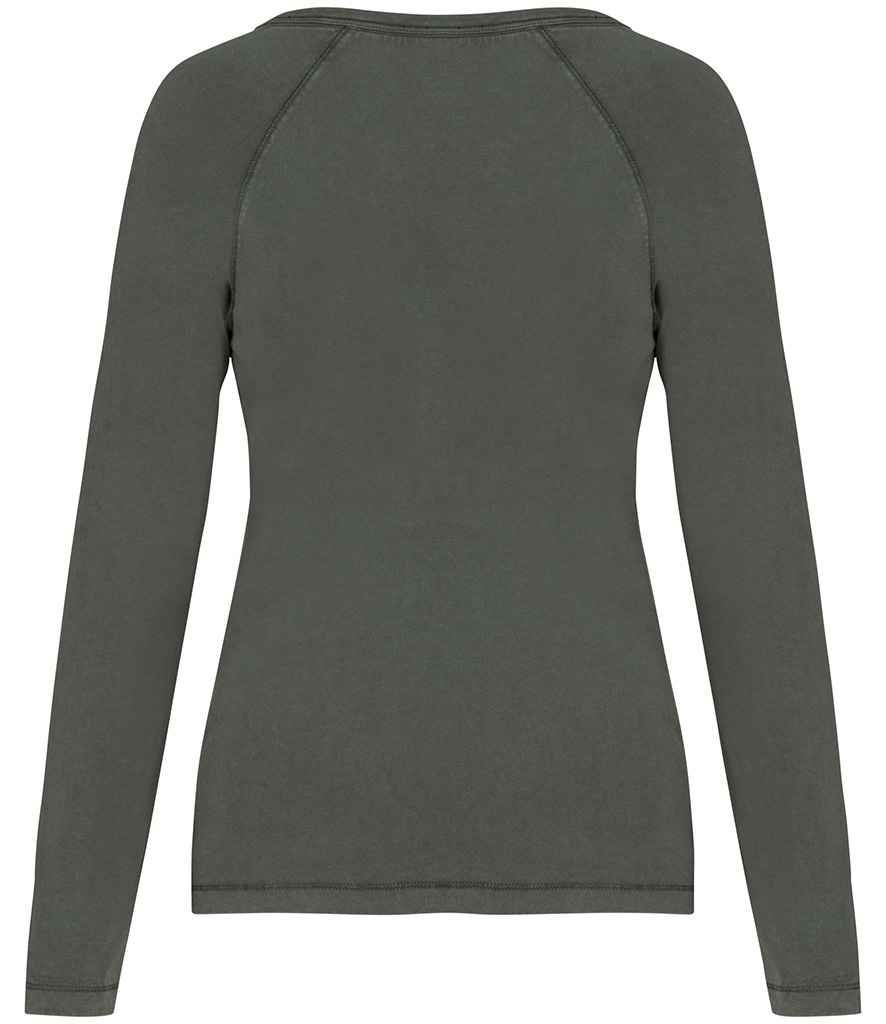 Native Spirit Ladies Raglan Long Sleeve Washed T-Shirt