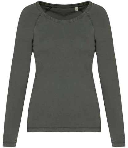 Native Spirit Ladies Raglan Long Sleeve Washed T-Shirt