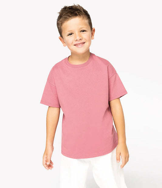 Native Spirit Kids Dropped Shoulder T-Shirt - Antique Rose - Model