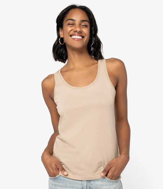 Native Spirit Ladies Tank Top - Pearl Rose - Model
