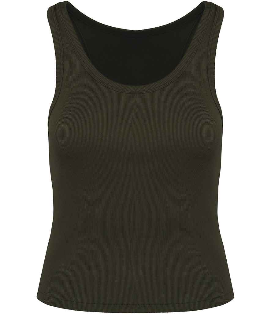 Native Spirit Ladies Ribbed Tank Top in Organic Khaki