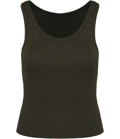 Native Spirit Ladies Ribbed Tank Top in Organic Khaki