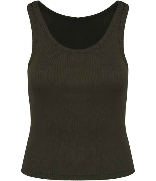 Native Spirit Ladies Ribbed Tank Top in Organic Khaki
