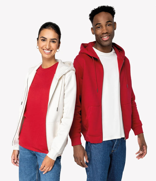 Native Spirit Unisex Full Zip Hoodie - Ivory - Model