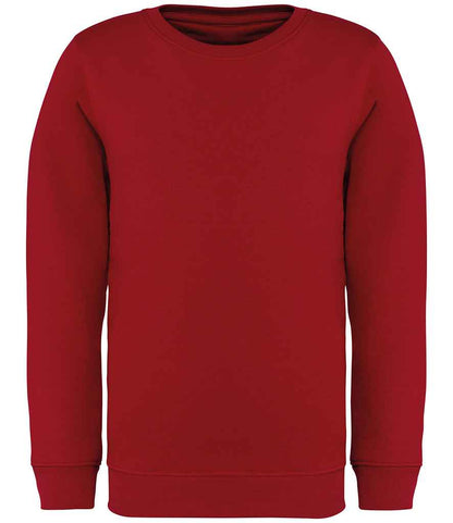Native Spirit Kids Crew Neck Sweatshirt in Hibiscus Red
