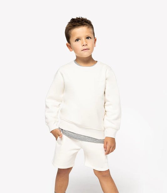 Native Spirit Kids Crew Neck Sweatshirt - Ivory - Model