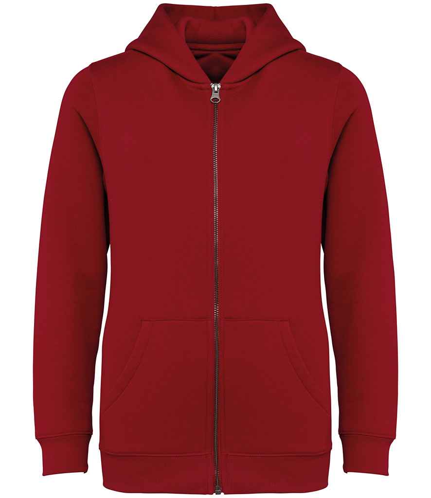 Native Spirit Kids Full Zip Hoodie in Hibiscus Red