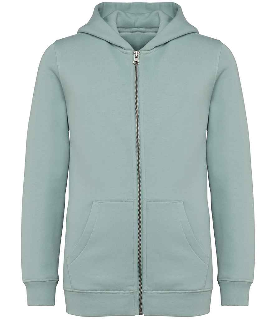 Native Spirit Kids Full Zip Hoodie in Jade Green