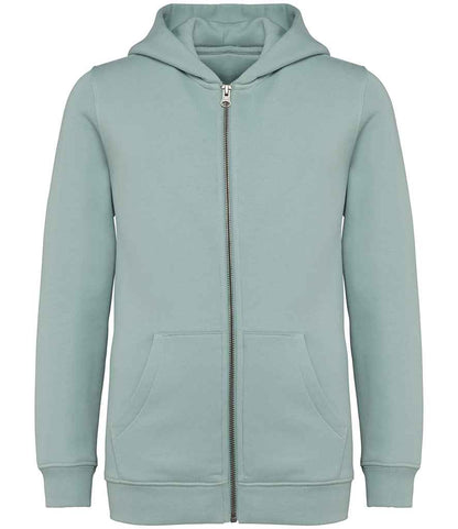 Native Spirit Kids Full Zip Hoodie in Jade Green