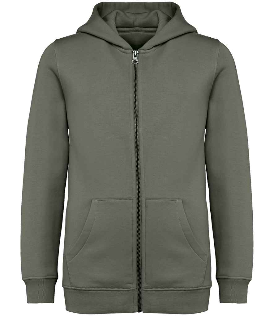Native Spirit Kids Full Zip Hoodie in Organic Khaki