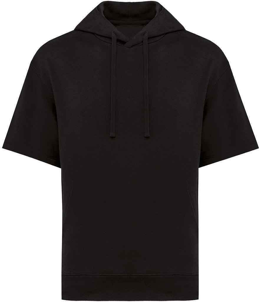 Native Spirit Unisex French Terry Short Sleeve Hooded Sweatshirt in Black