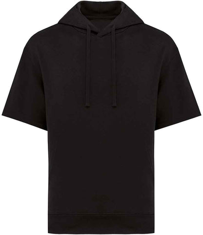 Native Spirit Unisex French Terry Short Sleeve Hooded Sweatshirt in Black