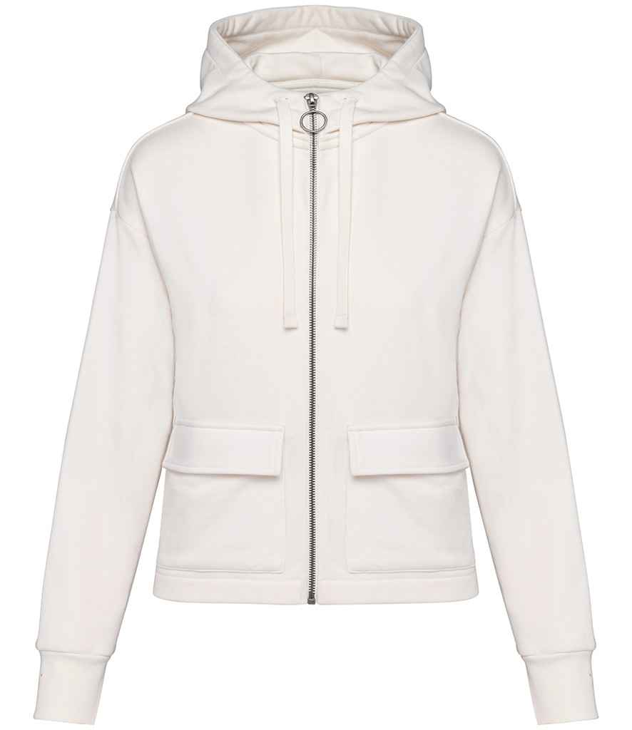 Native Spirit Ladies Full Zip Hooded Sweatshirt in Ivory