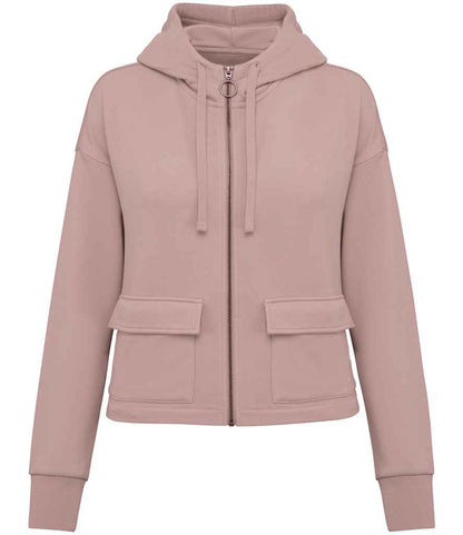 Native Spirit Ladies Full Zip Hooded Sweatshirt in Petal Rose