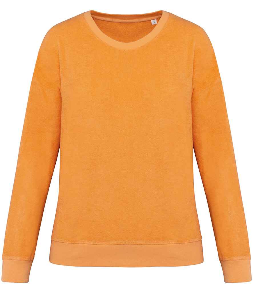 Native Spirit Ladies Terry Towel Sweatshirt in Apricot