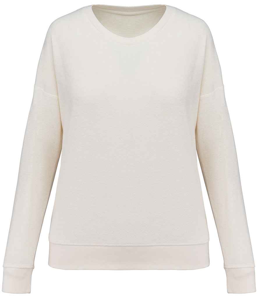 Native Spirit Ladies Terry Towel Sweatshirt in Ivory