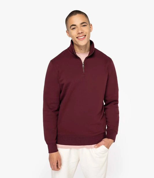 Native Spirit 1/4 Zip Sweatshirt - Dark Cherry - Model