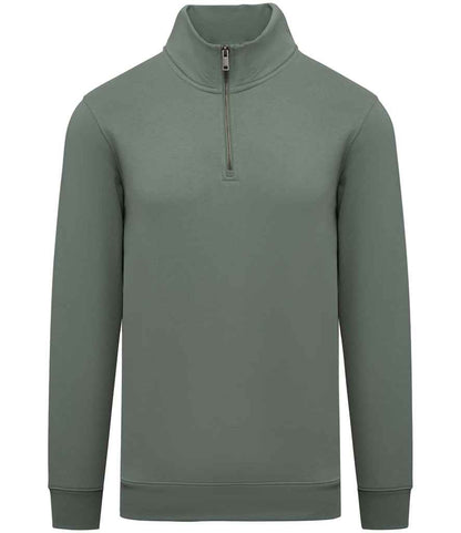 Native Spirit 1/4 Zip Sweatshirt in Moss