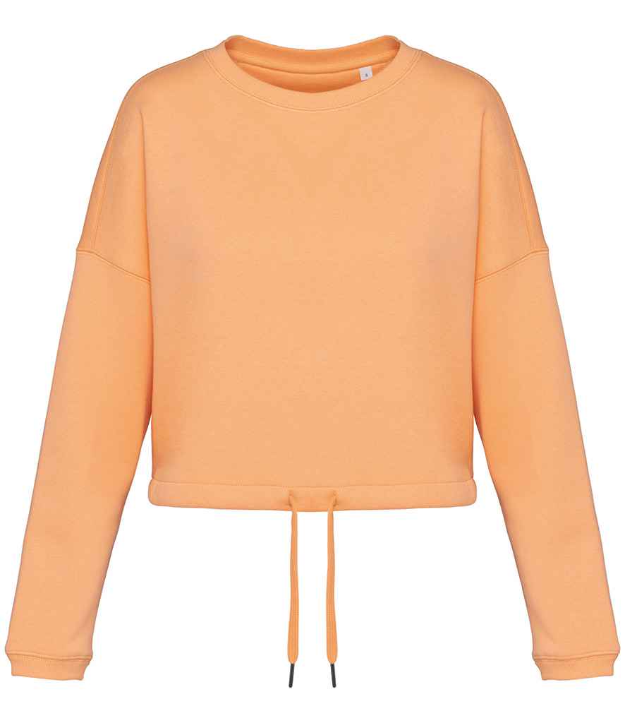 Native Spirit Ladies Oversized Cropped Sweatshirt in Apricot